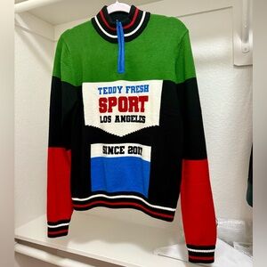 Teddy Fresh Green and Black Zip Up Sweater